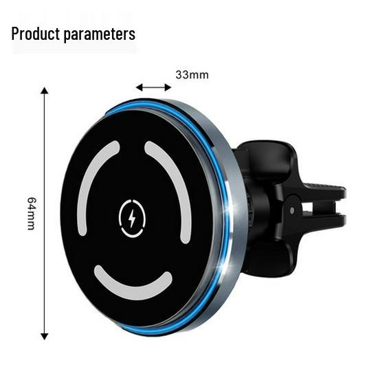 15W Foldable Rotating Alloy Car Wireless Charger with Magnetic Vacuum Suction Phone Holder
