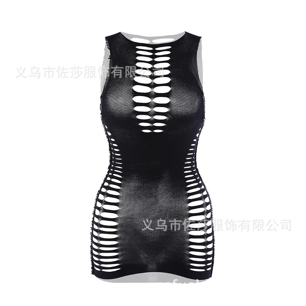 Sex Underwear Stockings Mesh Coat Hip Skirt Hollow Onesie