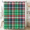 Green Red White Plaid Shower Curtain Waterproof Fabric Bathroom Decor Accessories for Home Improvement Xmas Holiday Decoration G