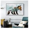 Nordic Posters And Prints Wall Art Canvas Painting Abstract Animal Wall Pictures For Kids Room Landscape Forest Bear Fox Wolf