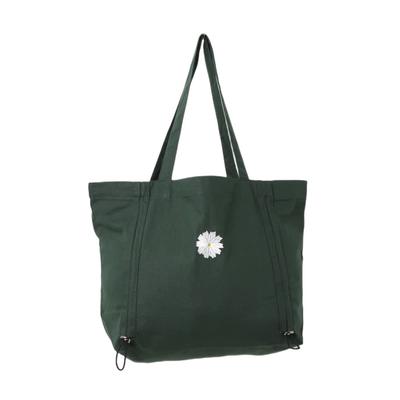 Original Daisy Embroidered Tote Bag Korean Fashion for Women Green [Imoha] (Dark (Daisy))