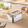 Reusable Metal Lunch Box | Bento with Locking Clips, Portable, for