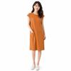 Safulsey Long French Solid Relaxed Short-Sleeve Dress, Women's T-Shirt Dress, Sleeves, Pockets, I-Line, Color, Fit, Spring/Summer/Autumn [Item]