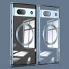 Magnetic Clear Case for Google Pixel 7a,TPU Electroplated Phone Cover with Lens Protector