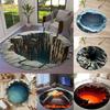 3D Optical Illusion Crack Vortex Round Carpet, Deep Hole Visual Difference, Stereoscopic Impact, Bedroom Leisure Area Carpet