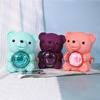 Eternal Rose Teddy Bear Necklace Ring Gifts Box Rotate Rose Jewelry Box Valentine Wedding Storage Gift Case for Women Girlfriend