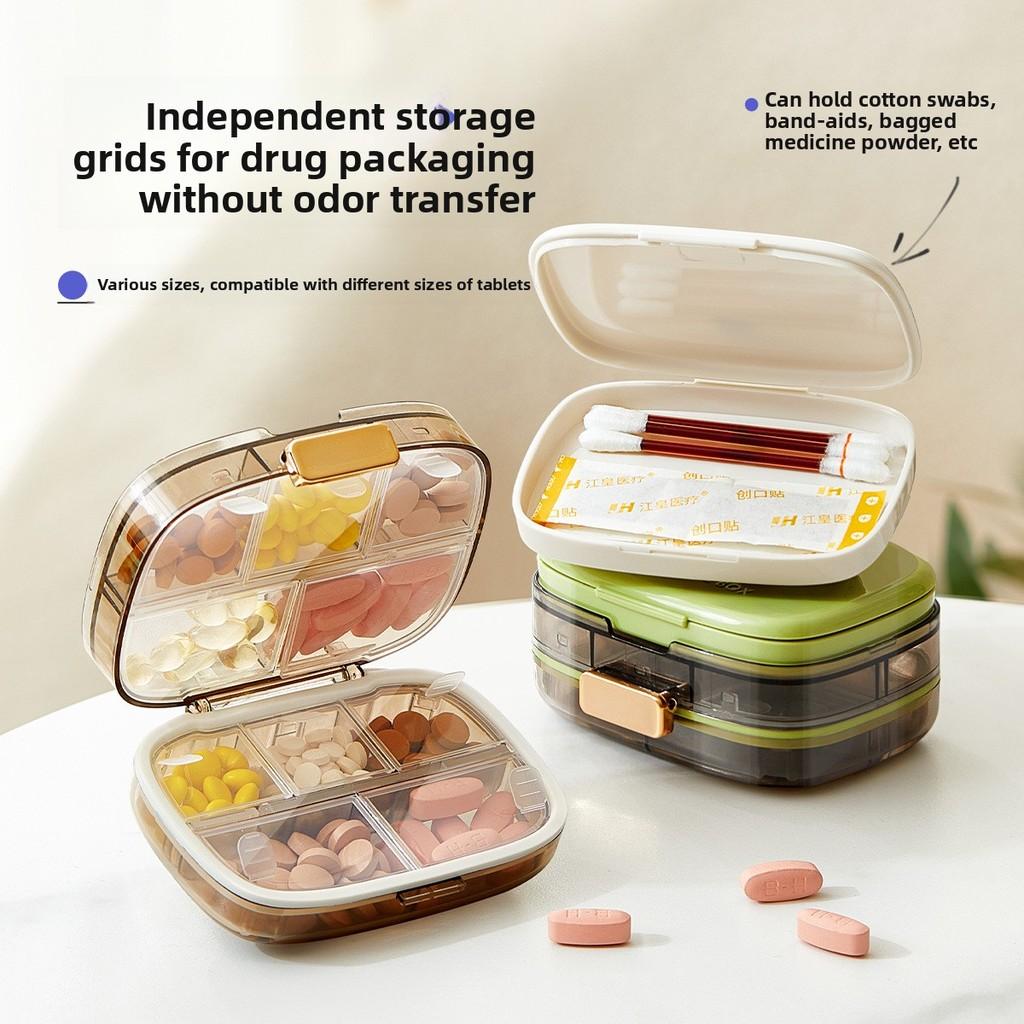 Portable Ten Compartment Medication Organizer With Large Capacity For Weekly Pill Storage