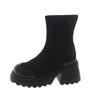 Super High Heel Martin Boots Women's Short Boots 2025 Spring and Autumn Thick-soled Elastic Boots Sleeve 9cm Height Increase Small Thin Boots