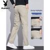 Playboy Men's Casual Slim Fit Straight Trousers