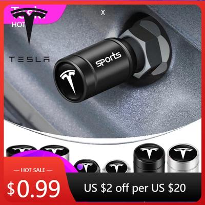 Car Sticker 2025 New Car Wheel Tire Valve Caps Tyre Rim Stem Covers Airdust Waterproof For Tesla Coil Model 3 Y Cybertruck