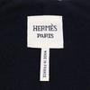 HERMES Beautiful item, genuine Japanese made, 16AW cashmere x lamb leather, serie button collarless jacket coat 34 Dark navy x blackUsed