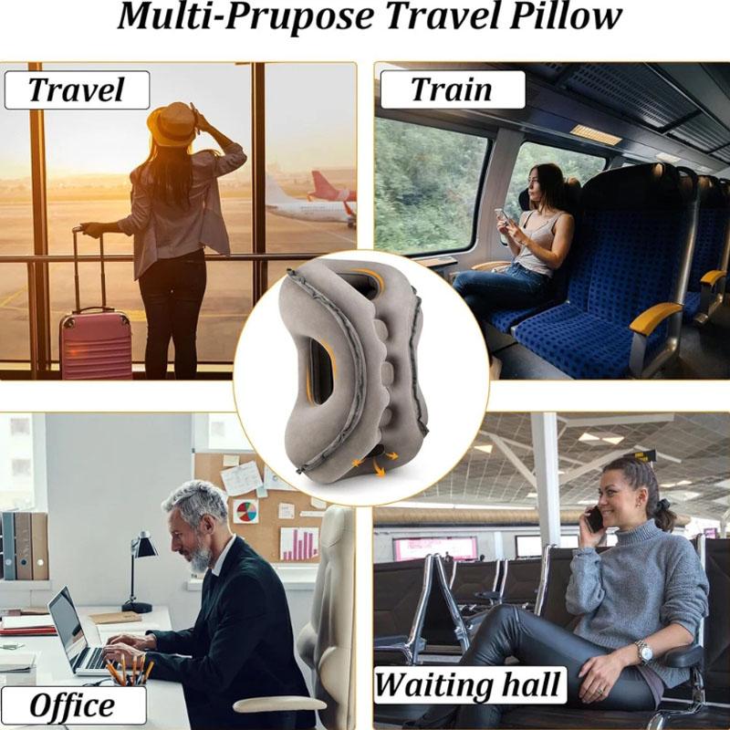 Inflatable Travel Pillow for Airplane Support Head Inflatable Pillow Neck Pillow