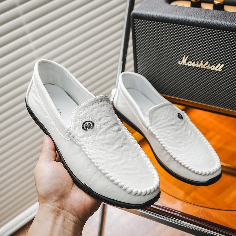 

Doudou shoes men s lazy casual leather shoes one pedal men s shoes soft sole breathable one 44