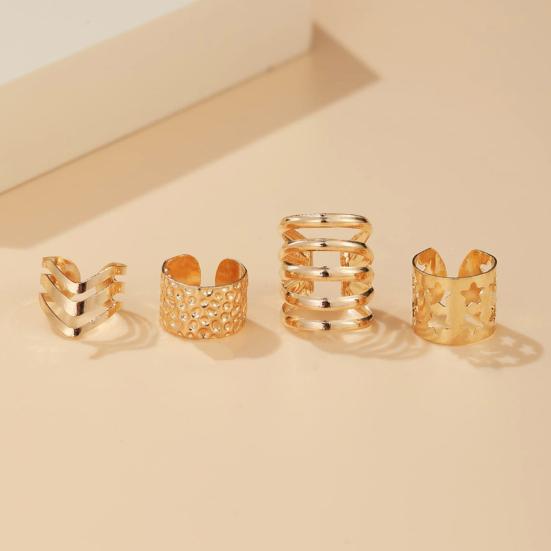 1 Set Hoop Earring Cool Round Hip-hop Style Non Ear Piercing Lady Ear Clip for Daily Wear