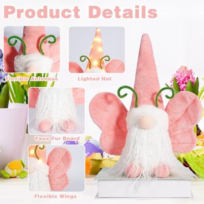 Spring Plush Butterfly Doll With Light And No Face, For Easter Gifts To Family And Friends