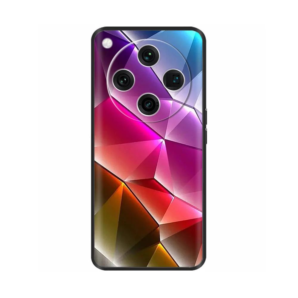 Painted Cover For Oppo Find X8 Pro Soft Black Silicon Back Cover Cases For Oppo Find X8 Findx8 Pro Shockproof Shell Cases Bumper