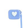 Cute 3D Heart Shaped Silicone Coin Purse Lightweight Portable Wrist Strap for Key Earphone Lipstick Woman Gift