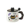 Cute Cartoon Cat Ceramic Mugs with LIDS Couple Water Cups  High Appearance Level Souvenirs  Birthday Gifts Breakfast Cups