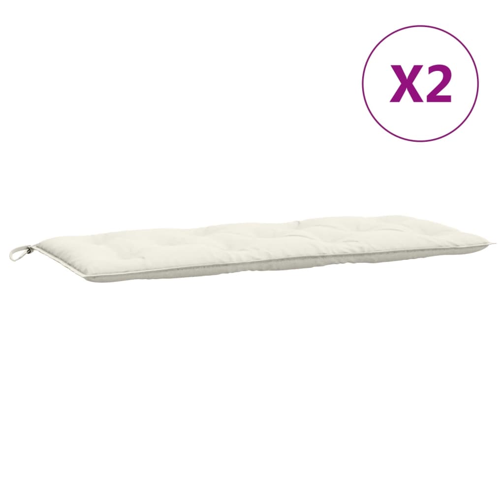 Garden Bench Cushions 2 Pcs Cream Melange 120 X 50 X 7 Cm Fabric