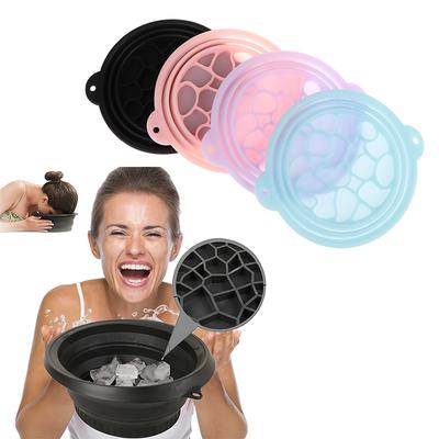 Tigela Dobrável para Banho de Gelo Facial Faciais Imersão Bacia de Lavar Silicone Portátil Viagem Casa Cuidados com a Pele Gelo Faciais Banho