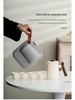 Embossed Mountain Travel Tea Set: Portable Quick-Brew Pot with Four Cups