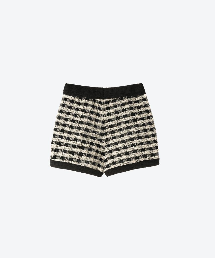 UNTAGE Gingham Boucle Knit Shorts (Black)_Utw-Sc16