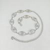 Vintage Oval Metal Chain Belt Women Adjustable Length Unique Waist Belt for Special Occasion