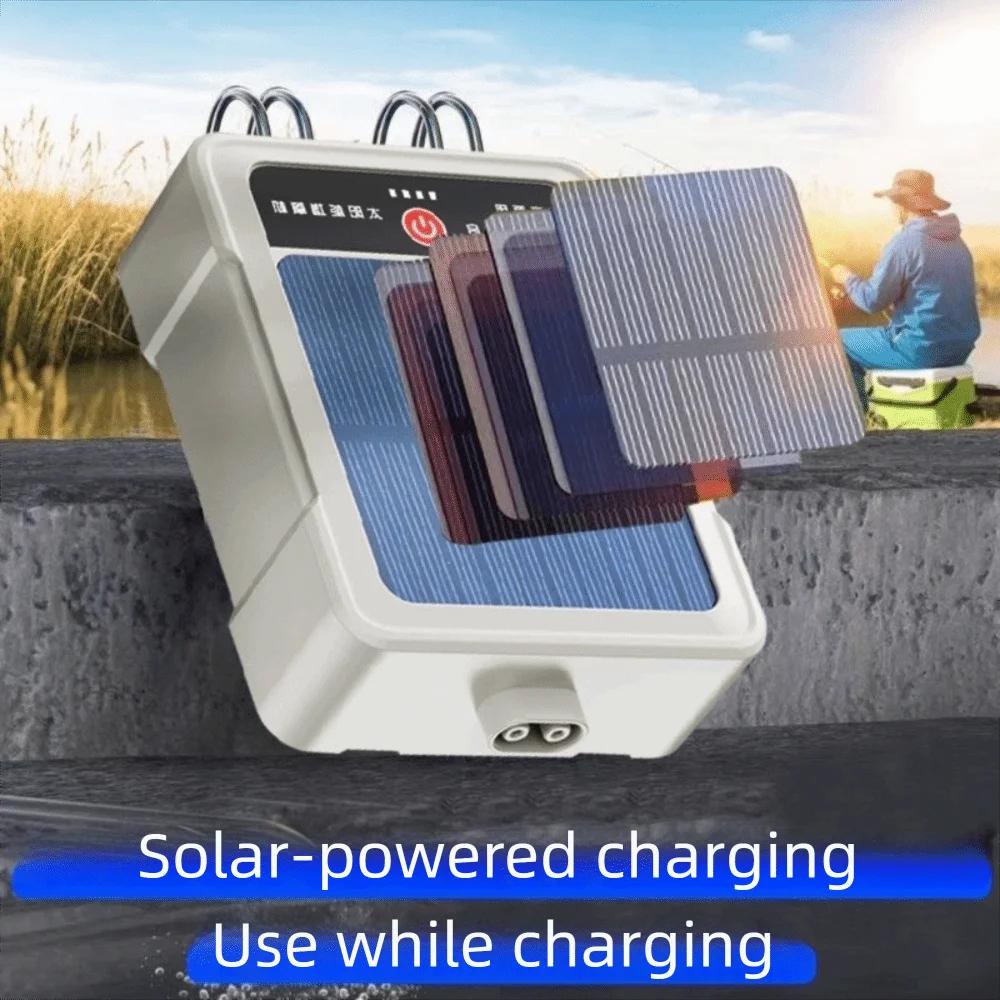 New Solar Oxygen Pump With Pipe Aquarium Wave Maker USB Aquarium Pumps High Power Quiet Fish Tank Aerator Outdoor Fishing