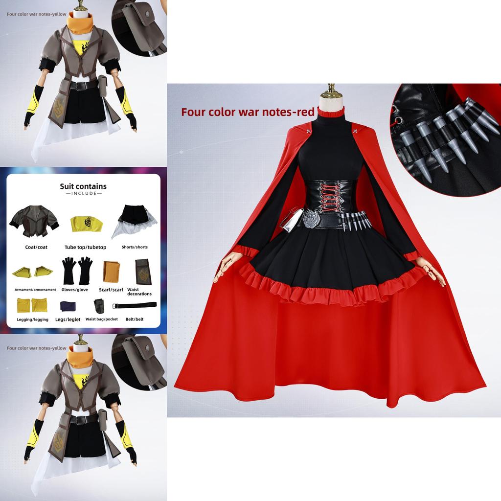 Rwby Ruby Rose Weiss Schnee Cosplay Outfit With Polyester Fabric For Anime And Game Convention Wear