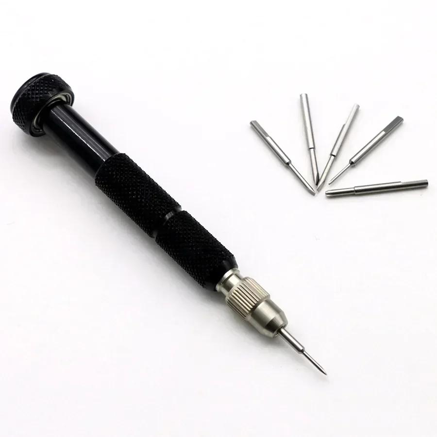 5pcs/set 0.8-1.6mm Steel Screwdriver for Watch Repairing Portable Watch Tools Band Removal with Mini Link Pins Watchmaker Tools