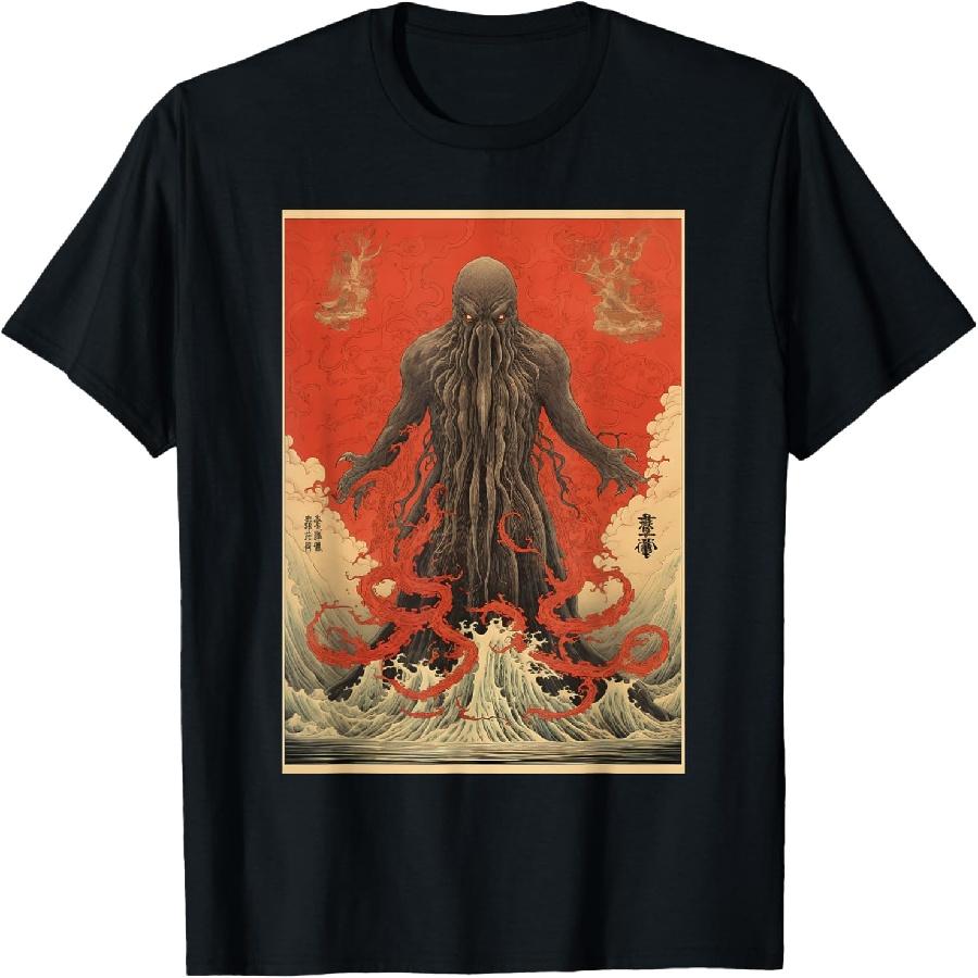 Cthulhu Ukiyo-e T-Shirt S чёрный