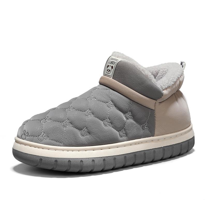 New Fashion Winter Cotton Shoes for Men Warm Waterproof Snow Boots Casual Leather Ankle Boots for Men Thick Bottom Slip Ons Boot