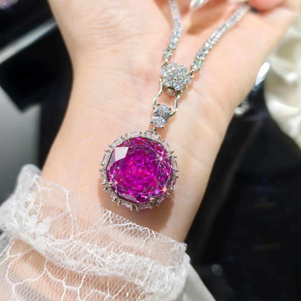 New Rose Cut Aaa Zircon Crystal Pendant Necklaces Stud Earrings Rings For Women Fashion Luxury Wedding Anniversary Jewelry Sets