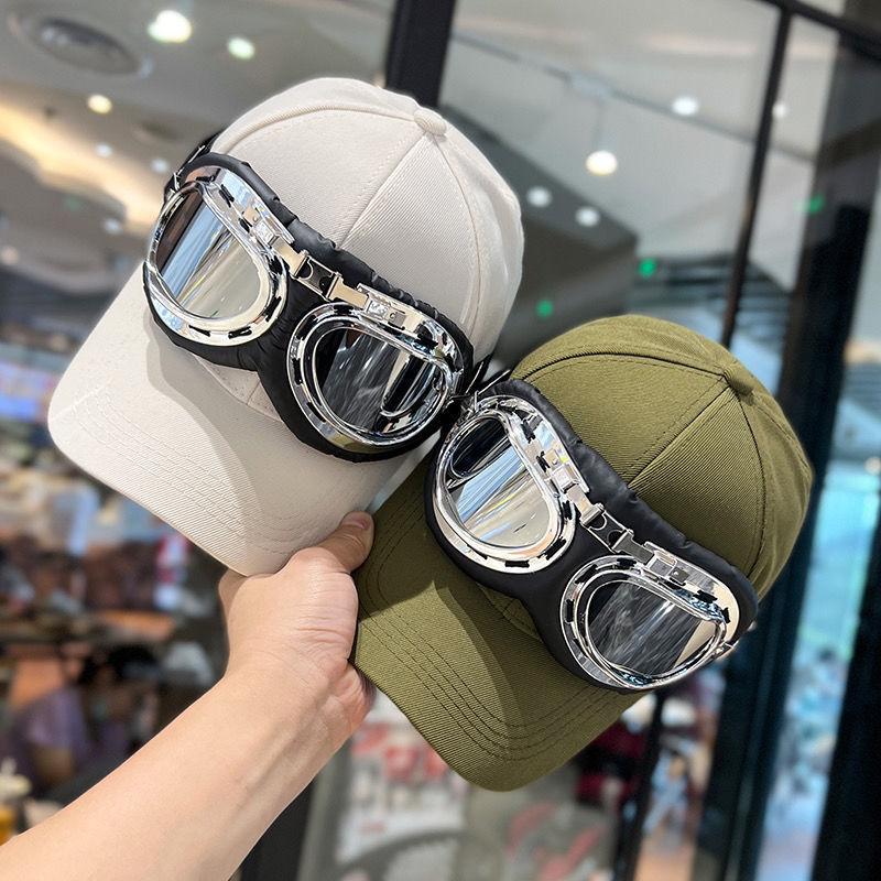 Pilot Hat With Sunglasses For Kids And Adults Windproof Sun Protection Stylish Streetwear