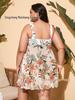 2024 European-American Sexy Backless Plus Size Slimming One-Piece Swimsuit for Women