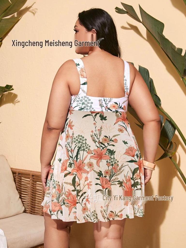 2024 European-American Sexy Backless Plus Size Slimming One-Piece Swimsuit for Women