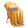 Nordic Morandi color knitted blanket with grain pattern, new spring-summer knitted sofa cover, decorative blanket, bed runner in haze blue