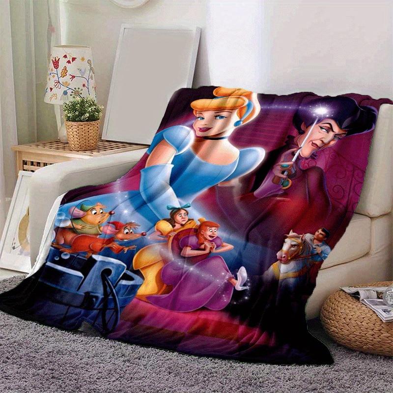 1pc Cinderella Printing Blanket - Soft, All-Season Throw for Office Blanket, | Personalized Gift with Adorable Cartoon Design