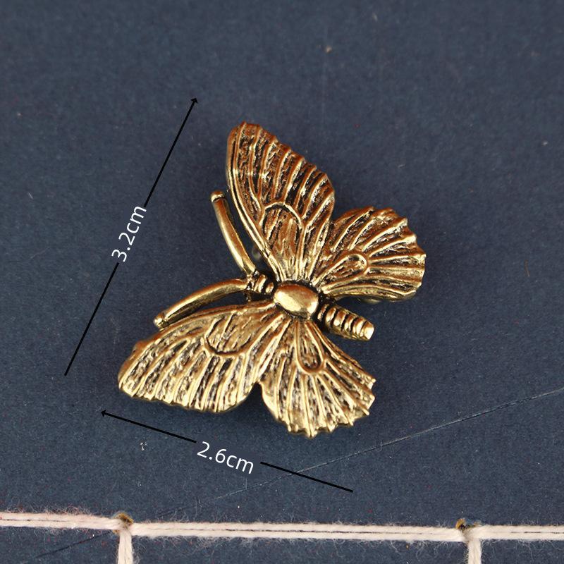 Brass Mini Insect Figurines Retro Antique Finish Exquisite Carved Small Decor for Home Shelf Art Collection Birthday Gift Choice