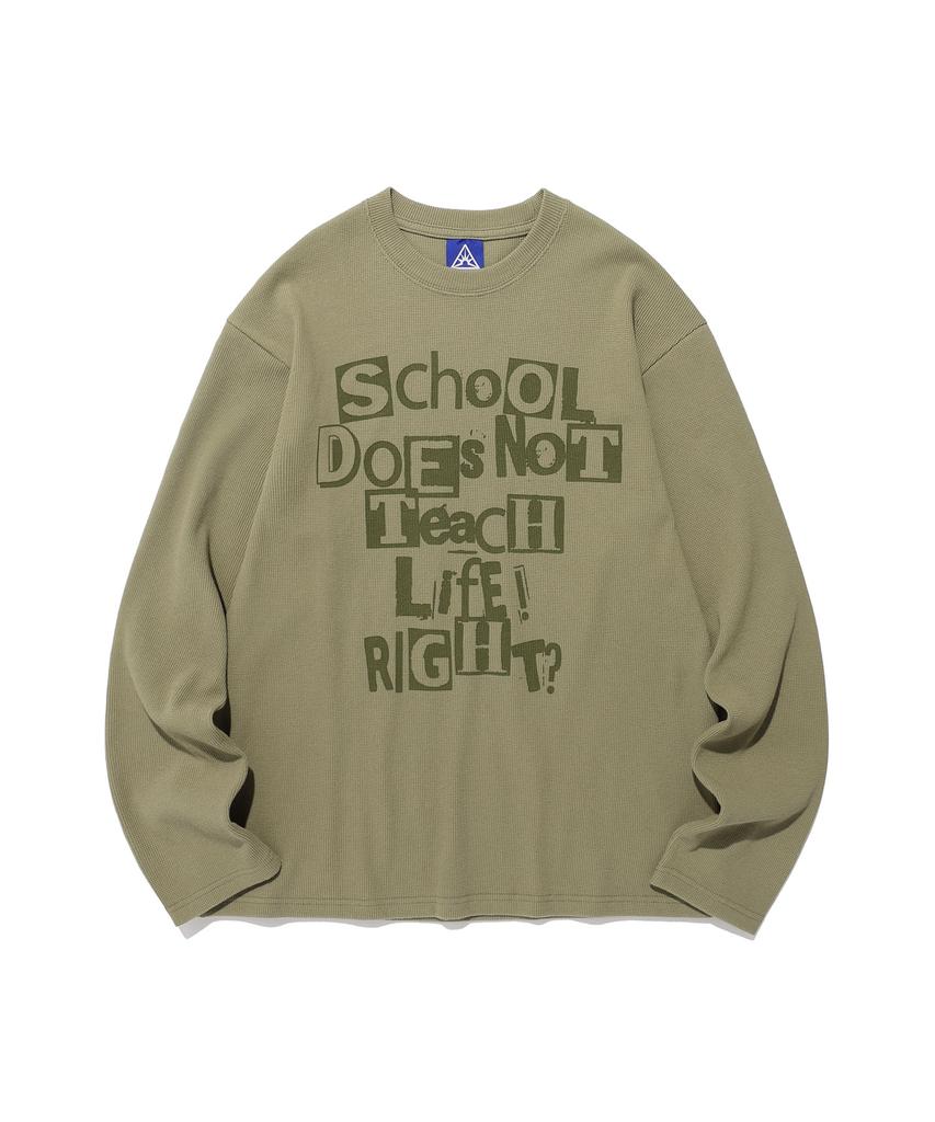 ISTKUNST Does Not Teach Waffle Ls Tee_Khaki(Ik2Fsmt551A)