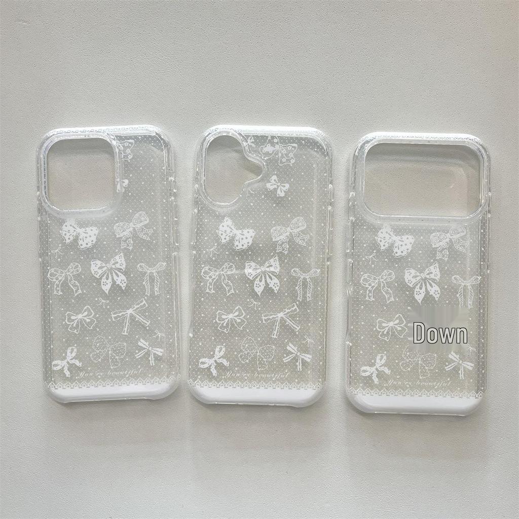 Double Layer Lace Bow Anti-Drop Case for iPhone 14/13 and Apple 17/16/15 Pro Max