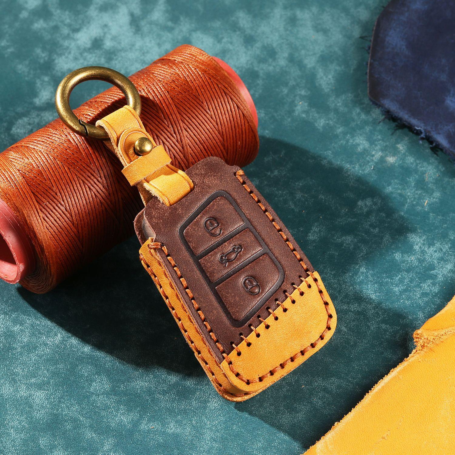 

Подходит для сумки для ключей Volkswagen Passat Golf ручной работы новый кожаный чехол для ключей от автомобиля