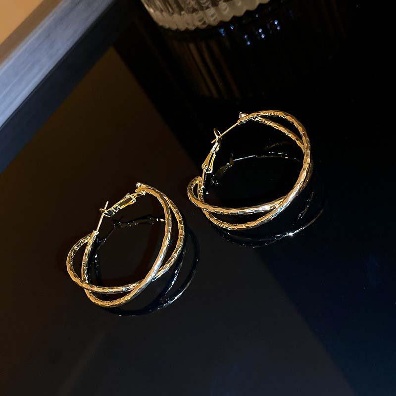 Silver Needle Geometrische Creolen - Fortgeschrittene Mode Koreanischer Ins-Stil