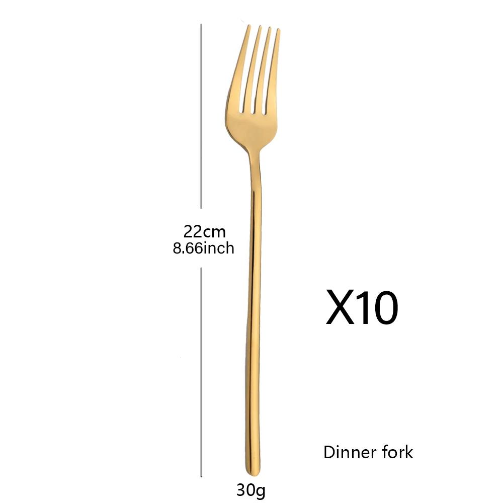 10Pcs Cutlery Sets Stainless Steel Mirror Dinnerware Set Knife Dessert Fork Coffee Tea Spoon Tableware Western Kitchen Flatware