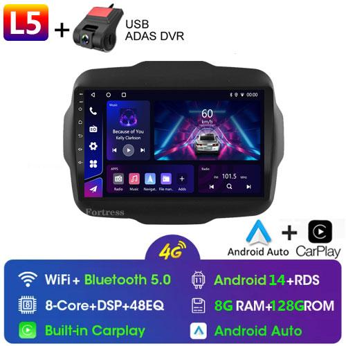 Radio auto 2Din 4G Android 14 Player multimedia video Stereo Pentru Jeep Renegade 2016-2020 Navigație GPS Unitate principală Carplay