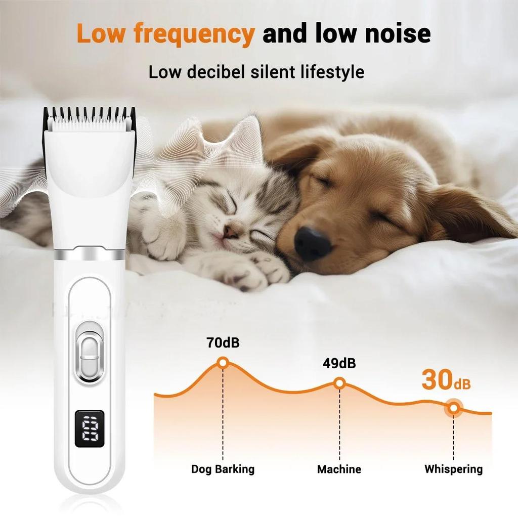 4-In-1 Pet Grooming Hair Shaver Low Noise Clippers Rechargeable Cordless Safe Dog Trimmer