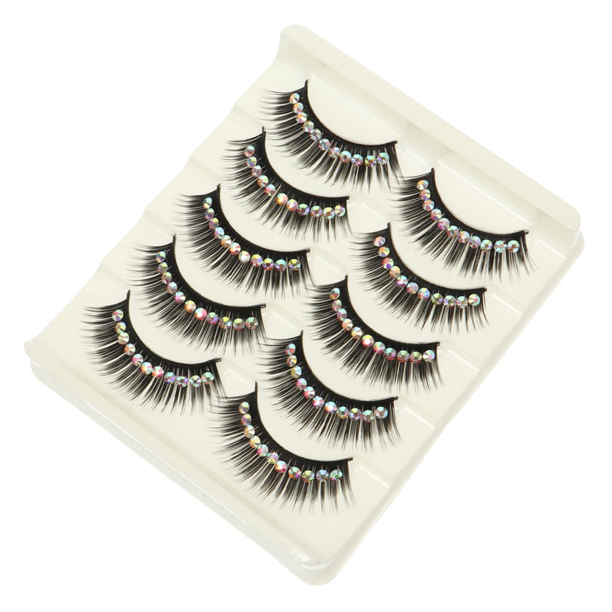 

DOITOOL 10 Pairs of Glittery Long Fake Eyelashes - Perfect for Stage and Party Wear, Ideal for Makeup Accents