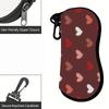 Cute Heart Print Soft Fabric Eyeglasses Sunglasses Case, Portable Lightweight Anti Scratch Eyewear Protective Pouch for Travel Daily Use