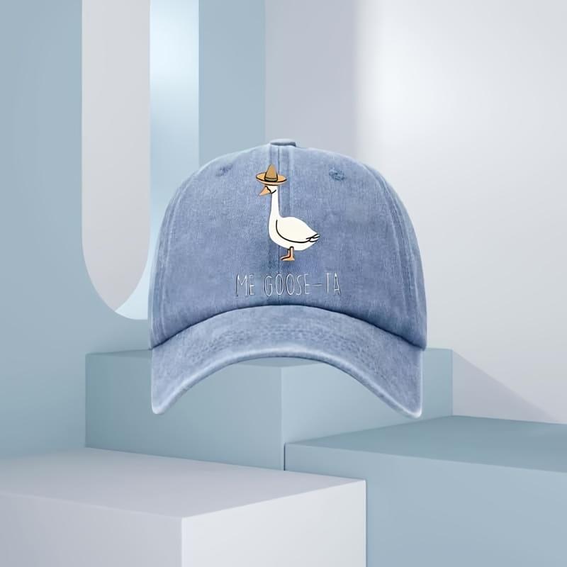 Men's and women's fashionable duck print baseball cap, outdoor sunscreen travel equipment with simple design