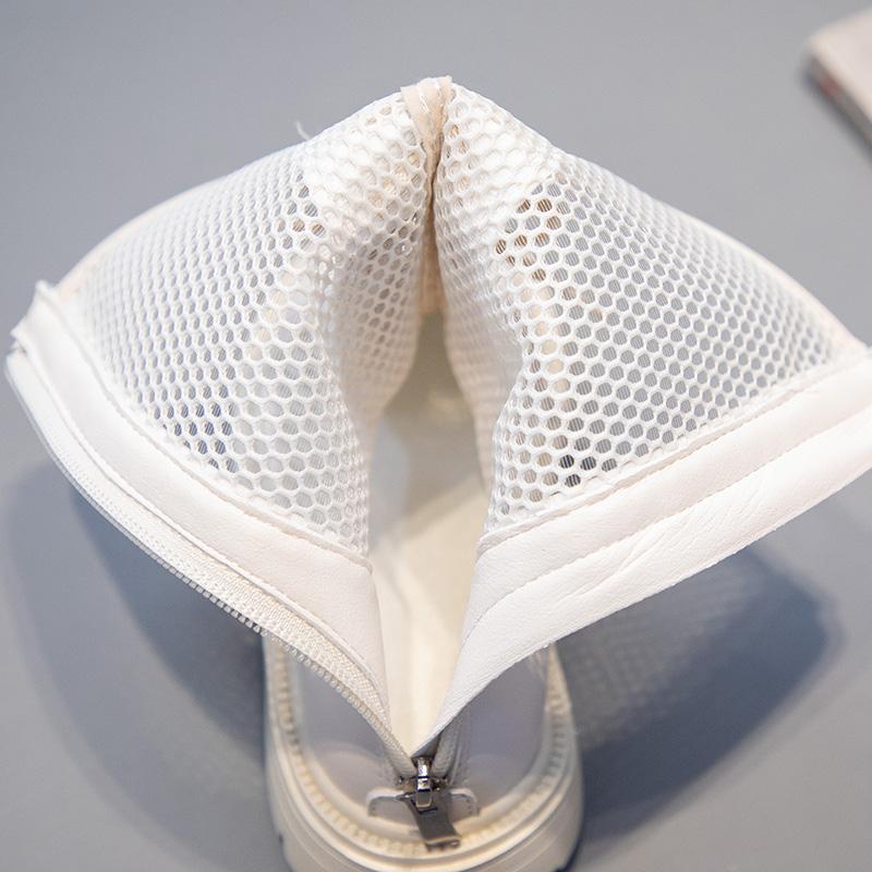 Дитяче літнє взуття Модні босоніжки для дівчаток Чоботи з високою сіткою Чисто-дихаюча прикраса на шнурівці з вирізом на блискавці Ins Style